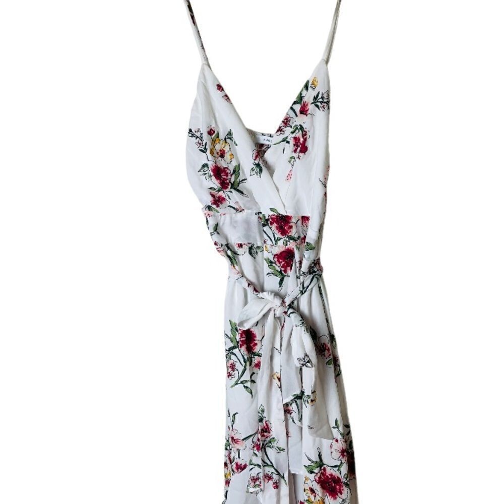 EUC ANGL Purple Snow White Floral High Low Maxi Dress Small
